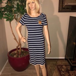 Ladies black and white dress.